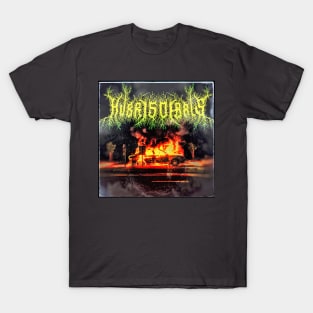 Hubris Debris Burning Car T-Shirt